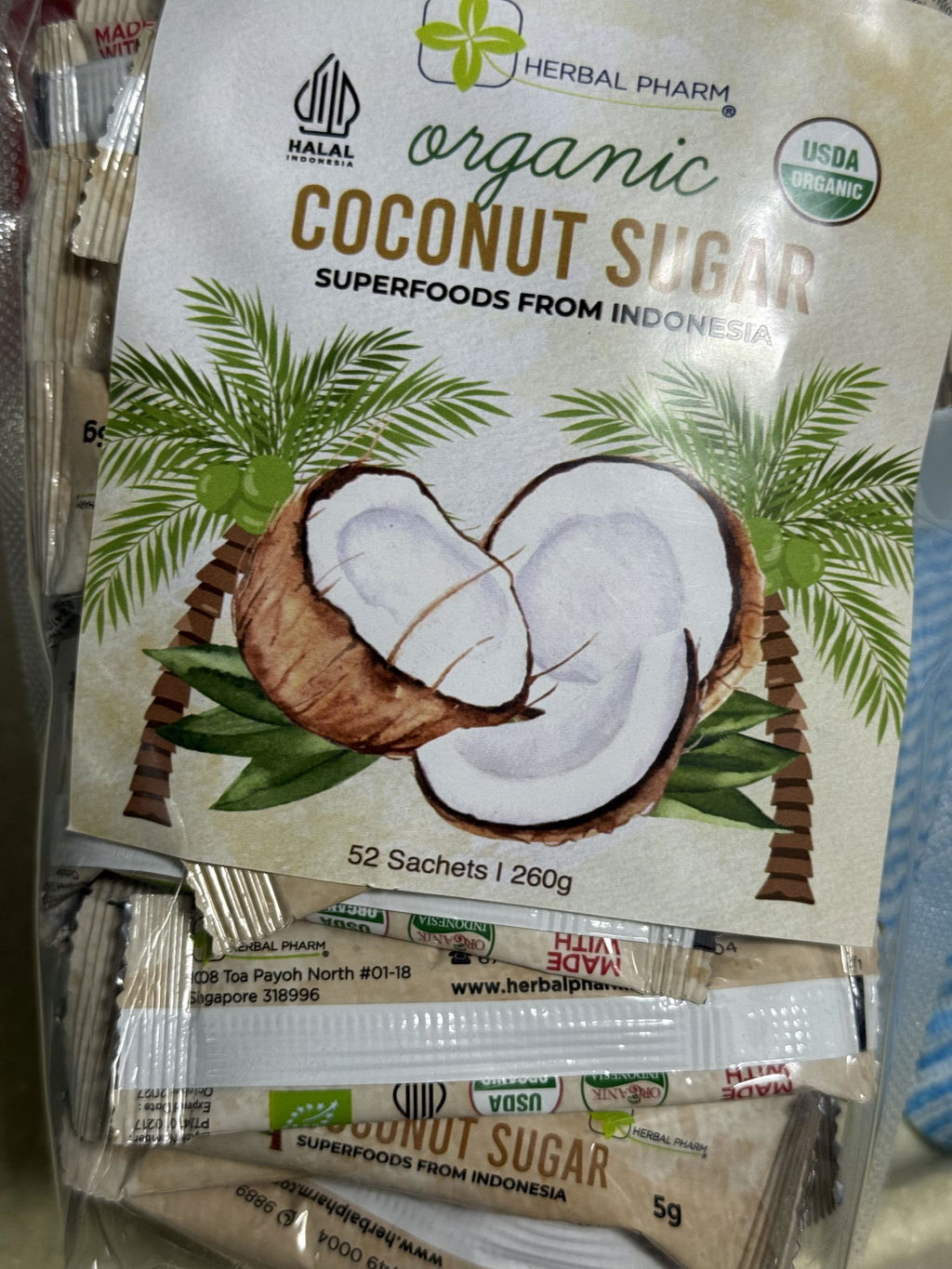 Organic Coconut Sugar Sachets, 5g x 52 Sachets
