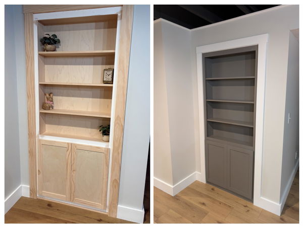 Customer hidden bookcase door installation