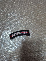 Firefighter Tab Patch Red Line (Black) Hook-and-Loop