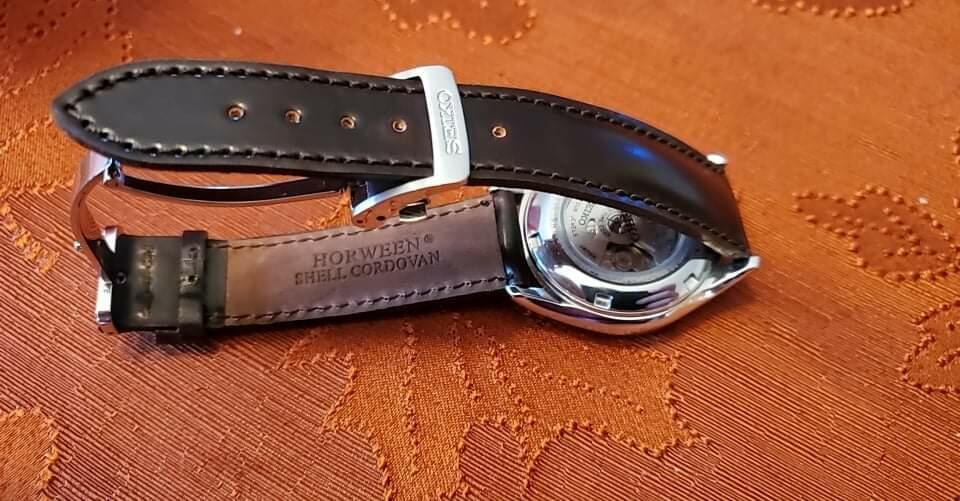 Fluco Brown Horween Shell Cordovan Leather Watch Band Strap