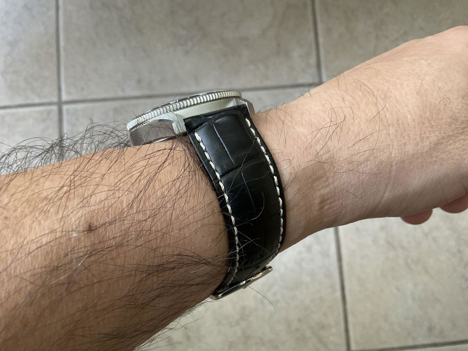 Hirsch Modena Brown Alligator Leather Watch Band Strap
