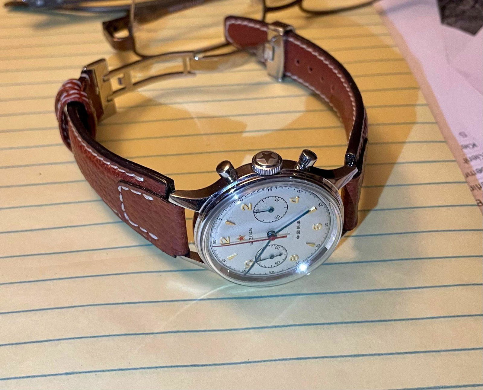 RIOS1931 Nature Cognac Buffalo Leather Watch Band Strap