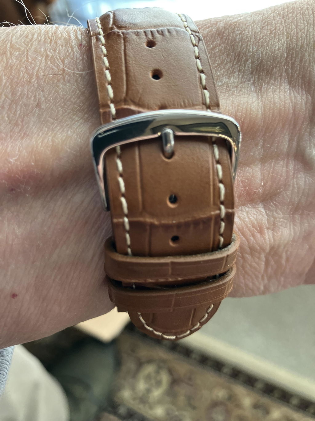 Hadley-Roma Black Alligator-Grain Leather Watch Band Strap