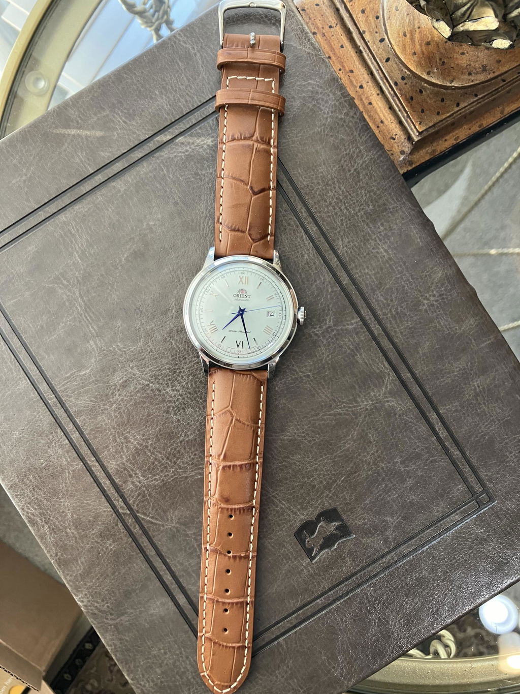Hadley-Roma Tan Alligator-Grain Leather Watch Band Strap
