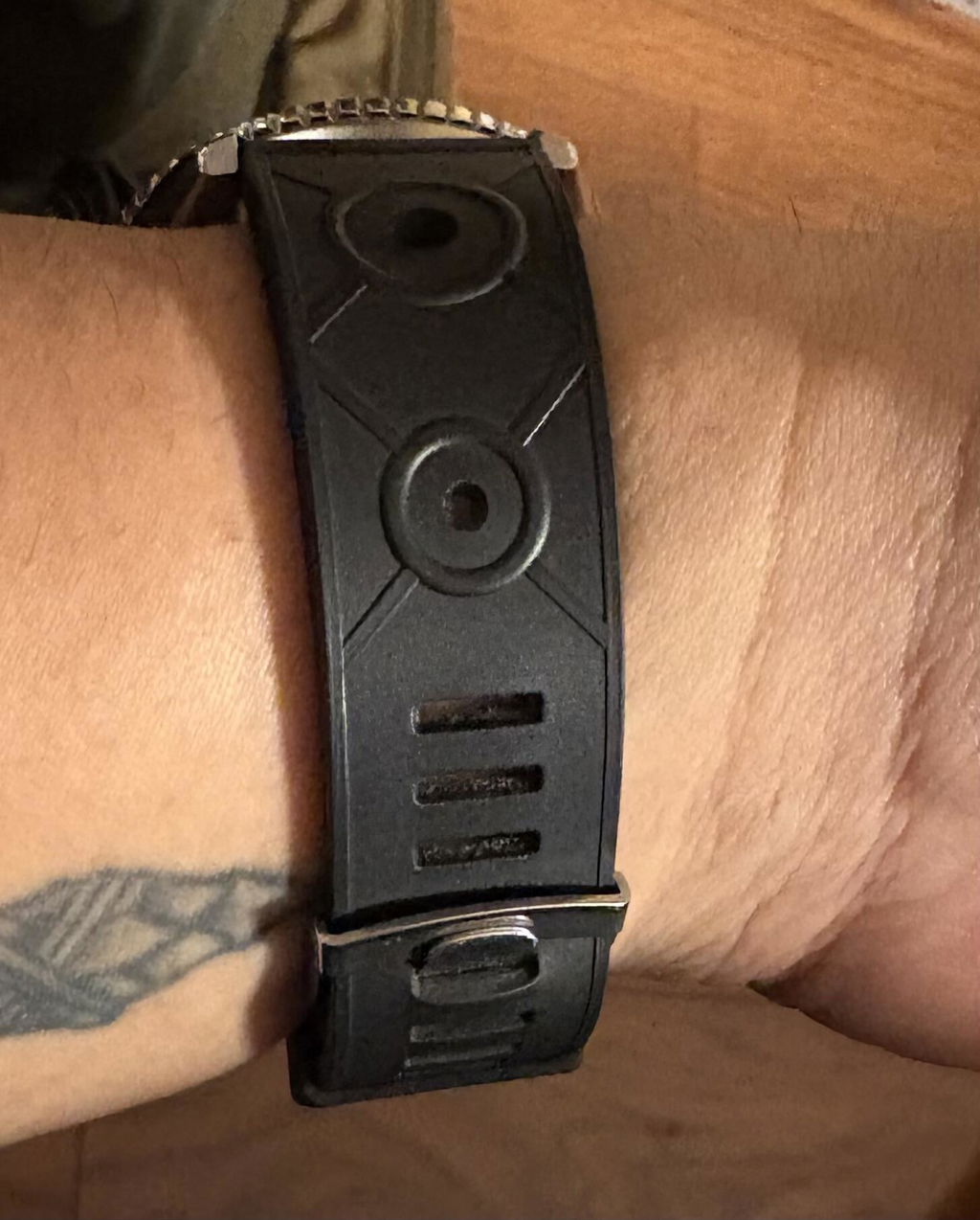 Bonetto Cinturini 281 Black NBR Rubber Watch Band Strap