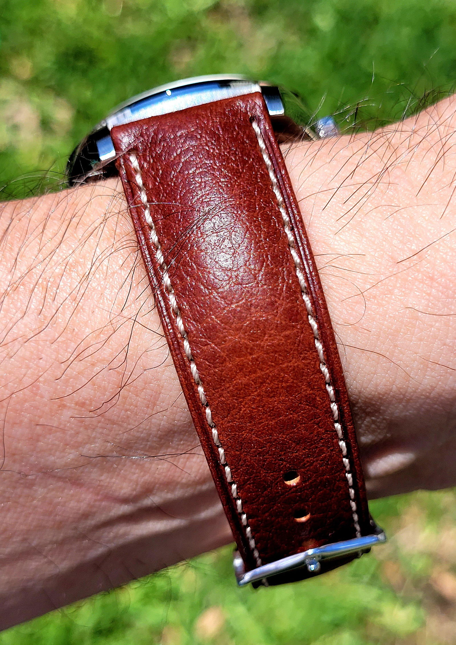 Hirsch Boston Brown Vegetable-Tanned Leather Watch Strap