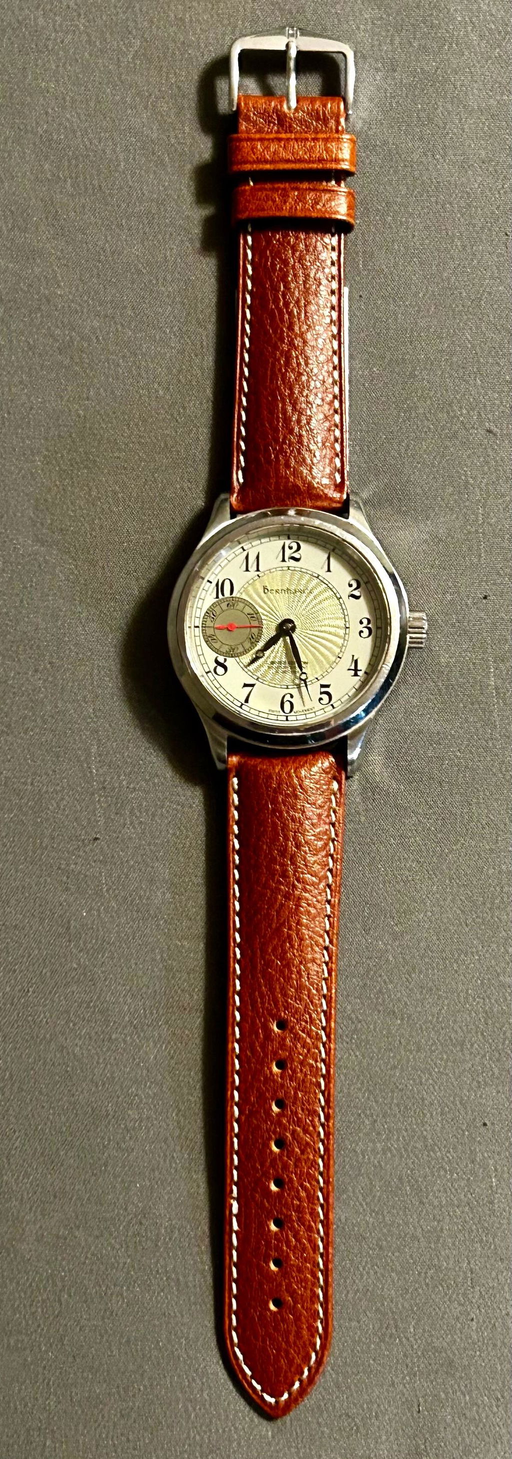Hirsch Boston Brown Vegetable-Tanned Leather Watch Strap