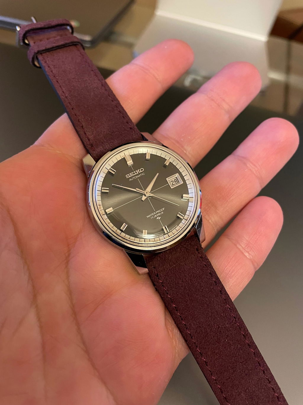 Fluco Nizza Azure Blue Suede Leather Watch Band Strap
