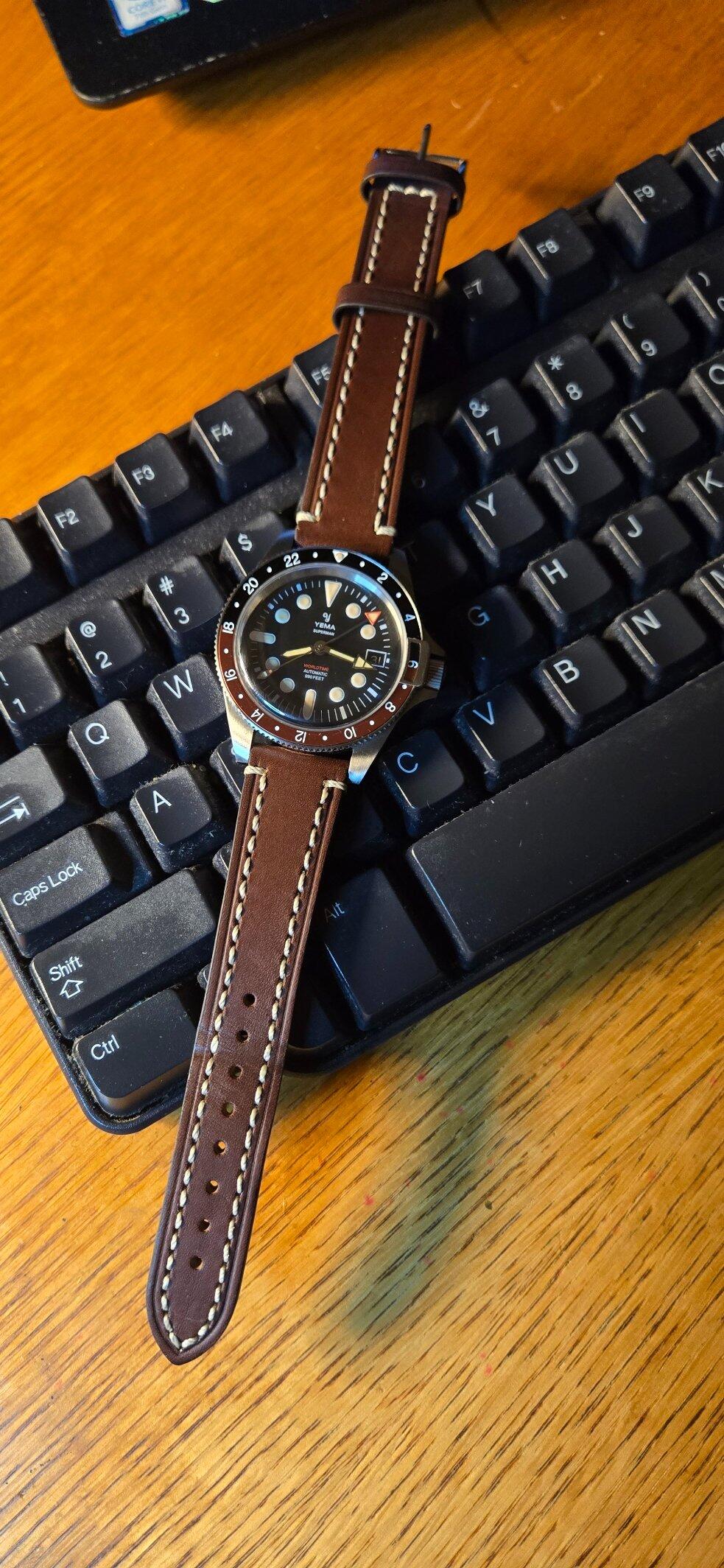 Hirsch Liberty Black Leather Quick-Release Watch Band Strap