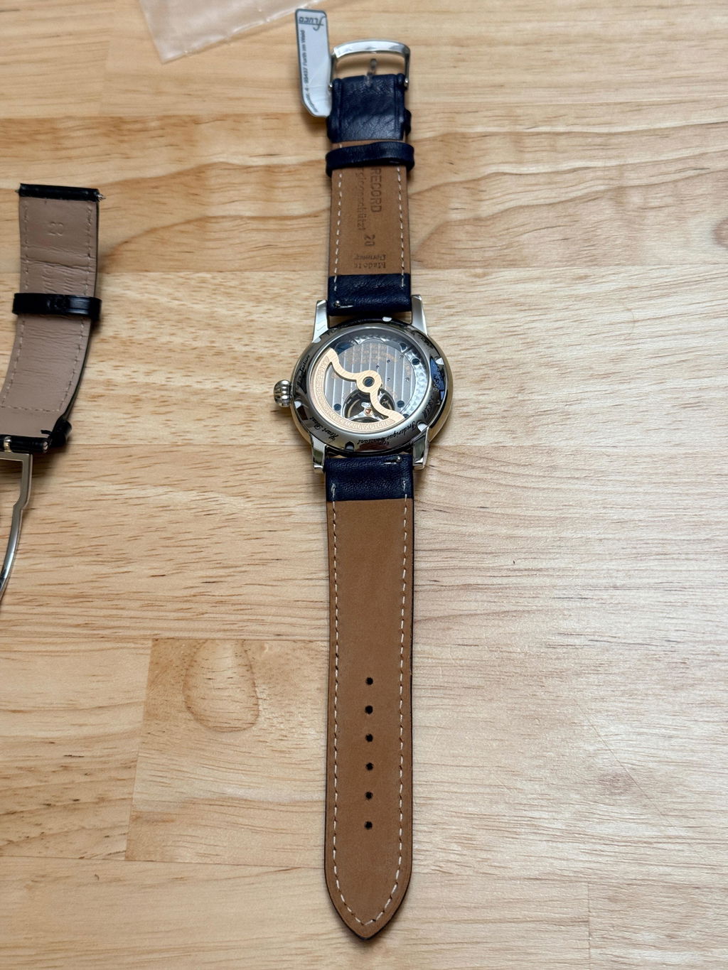 Fluco Record Tobacco Buffalo-Grain Leather Watch Band Strap