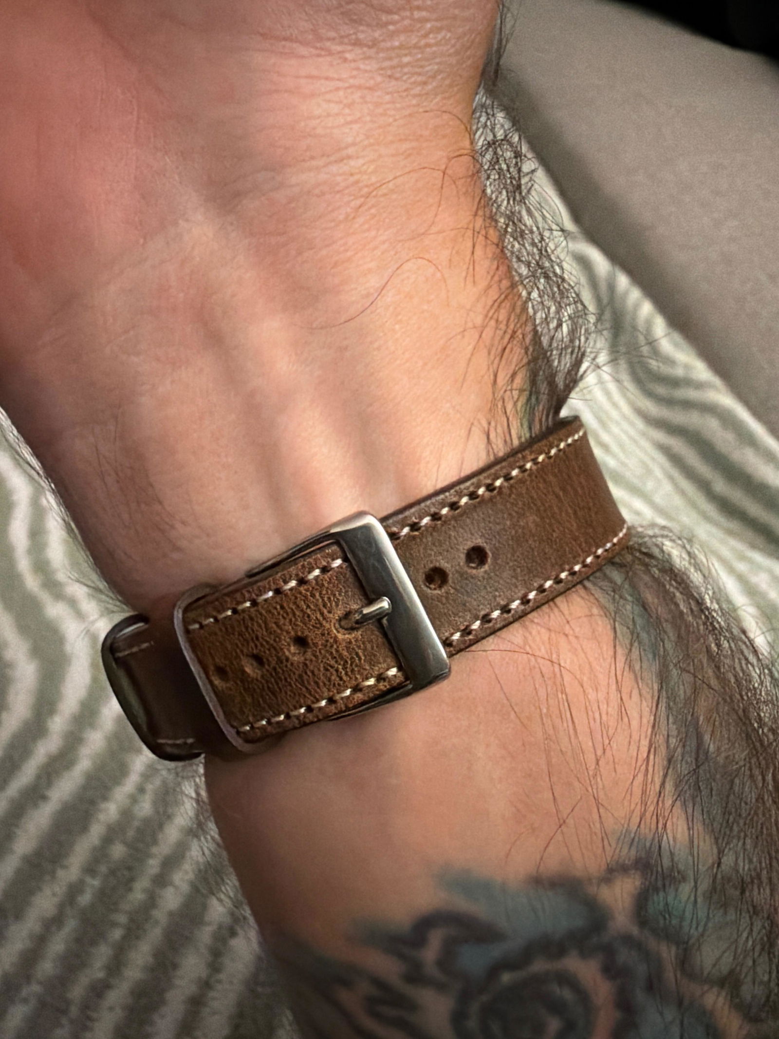 Fluco Dublin Racing Cognac Horween Leather Watch Band Strap