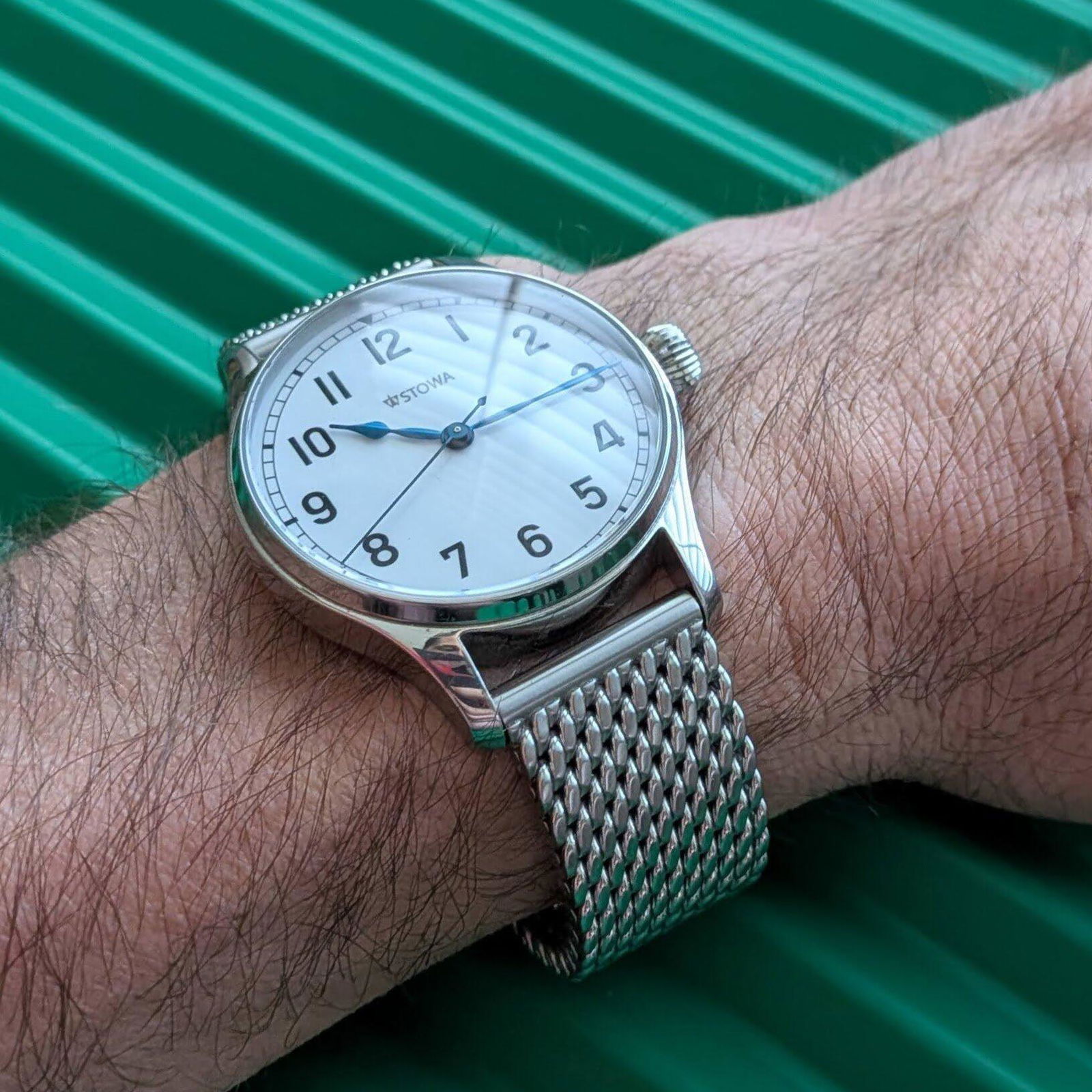 ハンドパンスタンドMOSTAND Staib Dive Extension Polished Milanese Steel Mesh Watch Band