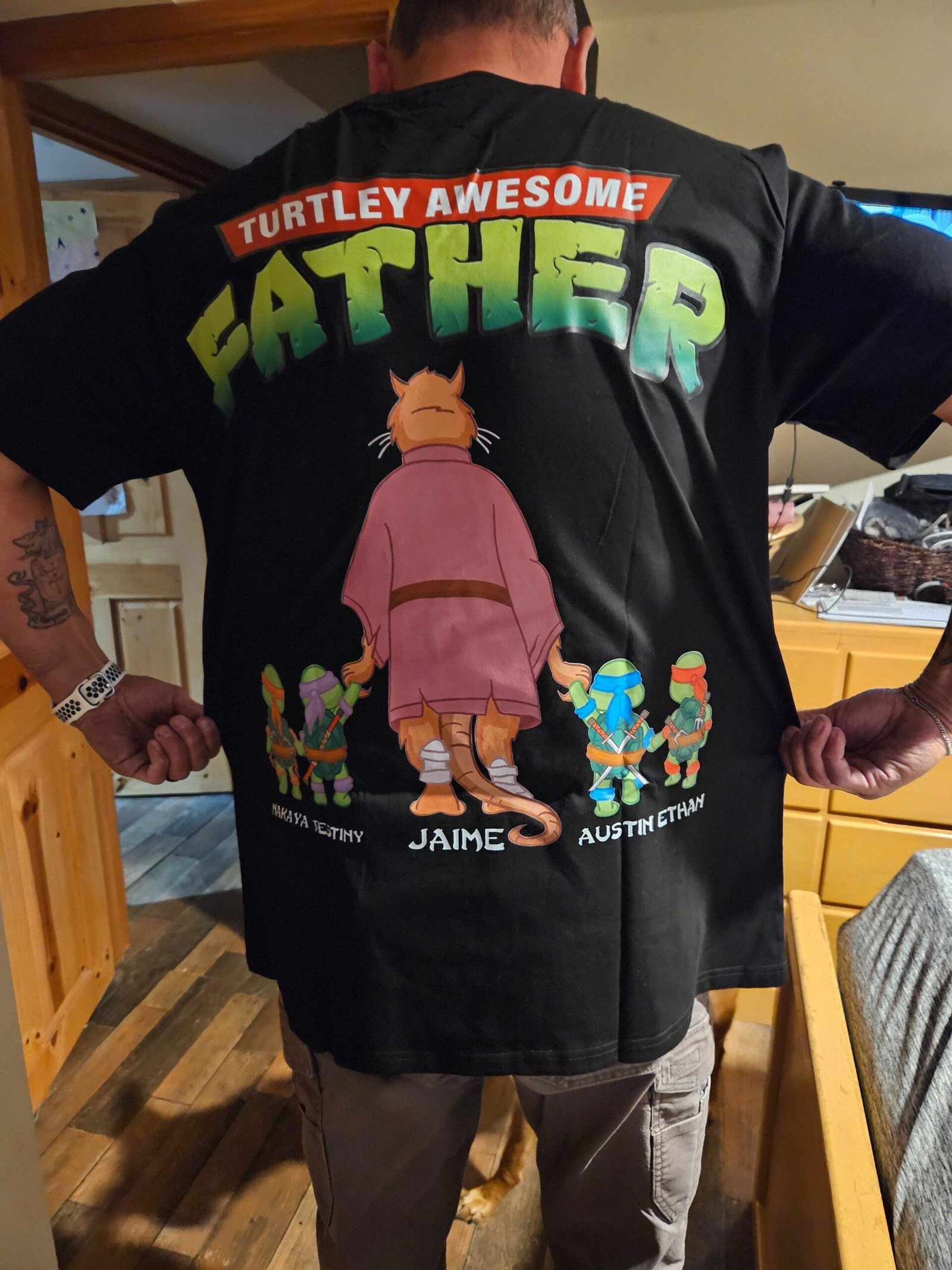 Customer photo of Awesome Father Shirt – Personalized Christmas Gifts For Dad