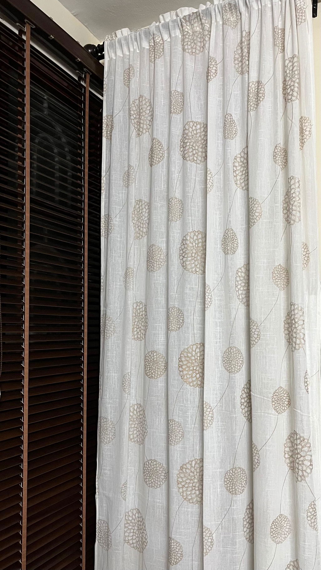 Imprimer Gold Dandelions - Rod Pocket Printed Sheer Curtain