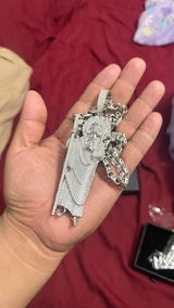 XL Fully Iced Out San Judas Pendant - 925 Silver