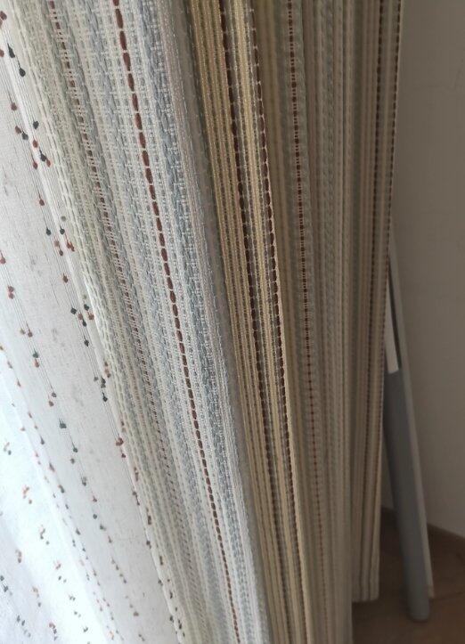 Jacquard Color Block Woven Custom Pleated Drapes – 85%+ Blackout Heavyweight