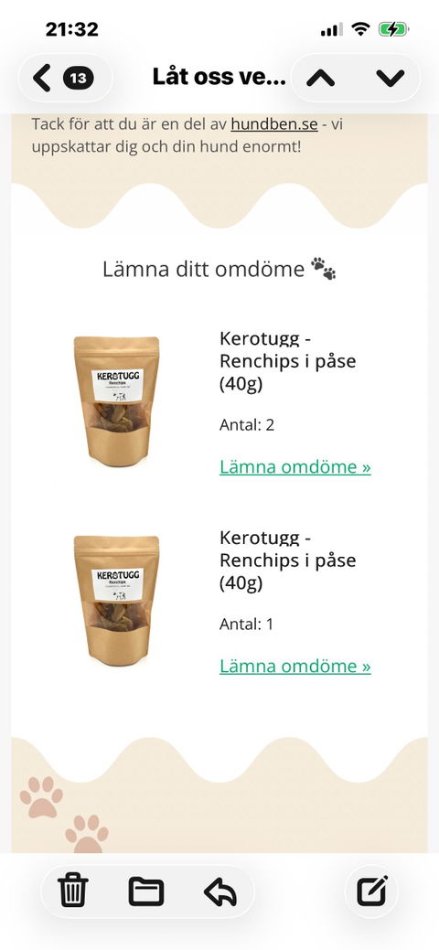 Kerotugg - Renchips i påse (40g)