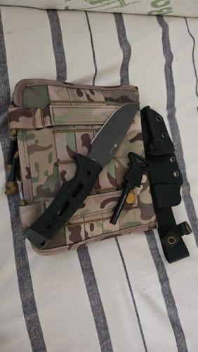 ROCK APEX MINI Black Titanium Coating DC53 Fixed Blade Orange G10
