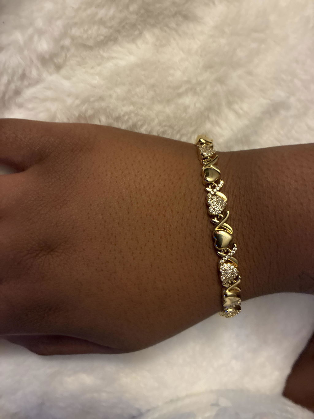Gold XOXO Diamond Gemstone Bracelet
