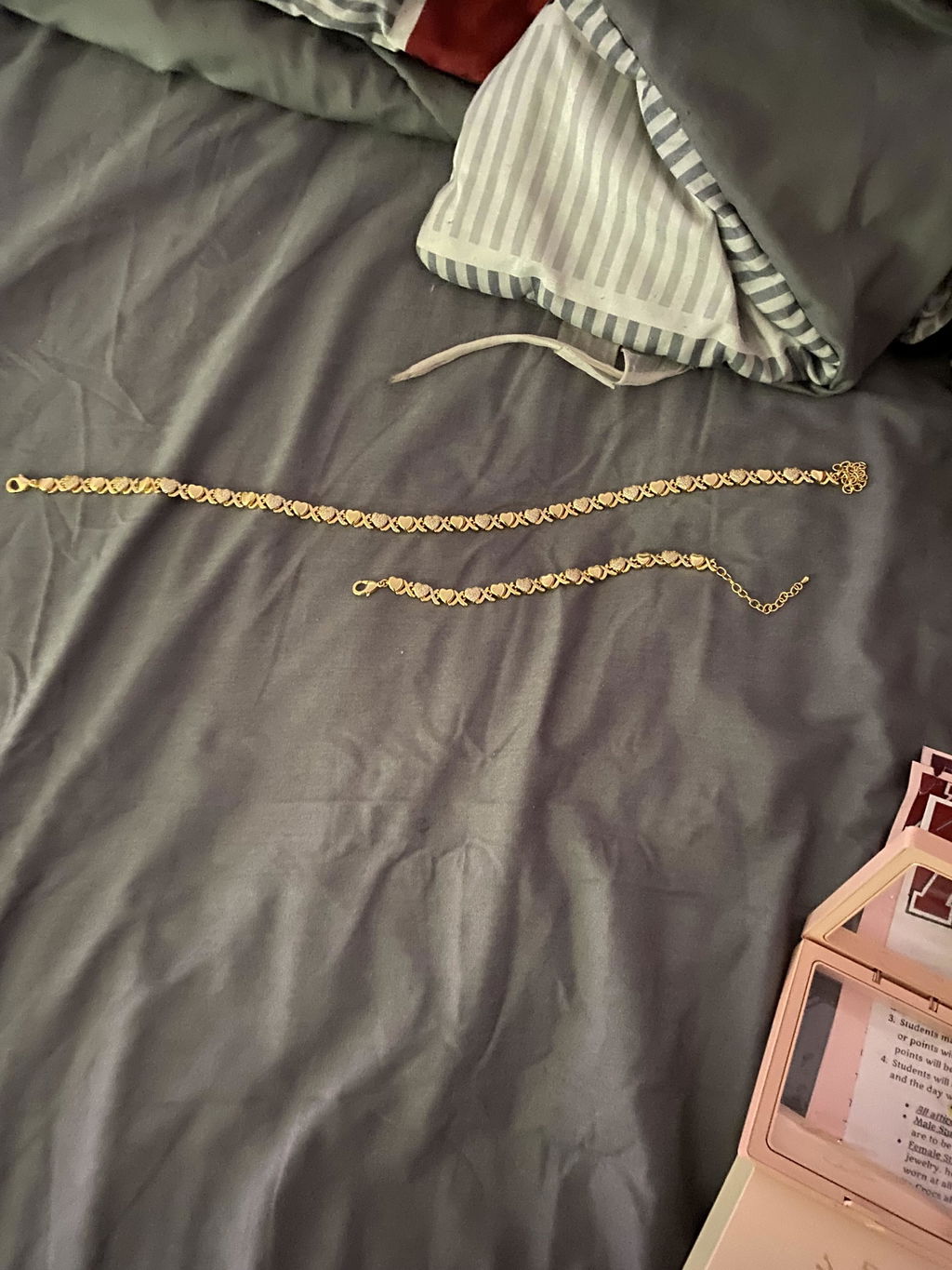 Gold XOXO Diamond Gemstone Necklace