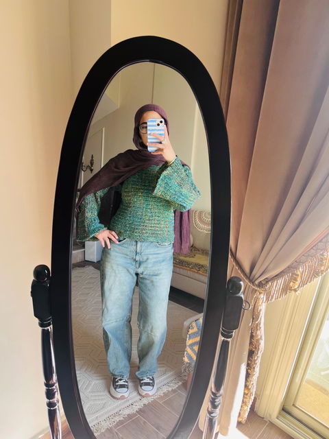 Green Thread Boxy Sweater