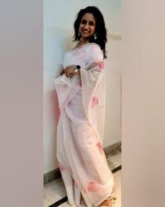 WHITE ROSE  | Organza | Indidha Saree