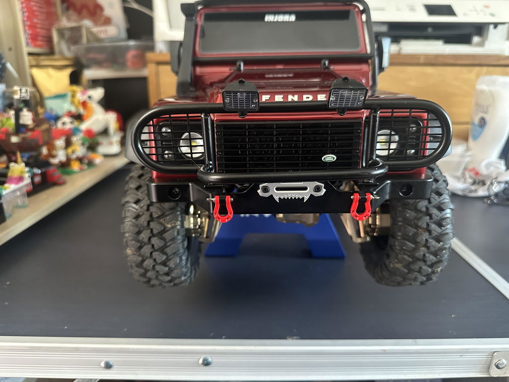 INJORA Metal Front Camel Trophy Bumper with Light for Traxxas TRX-4 De
