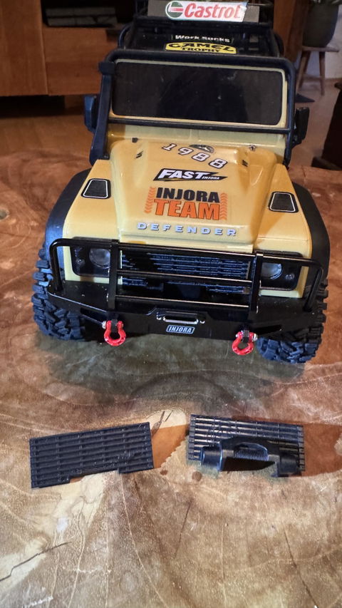 INJORA CNC Aluminum Front Rear Bumper with Lights for 1/18 TRX4M Defen
