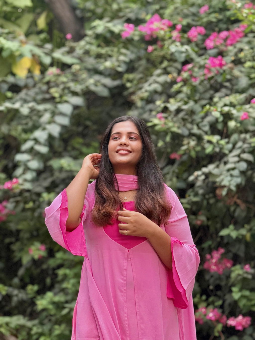 Munbe Vaa Pink (Kurti+Dupatta)