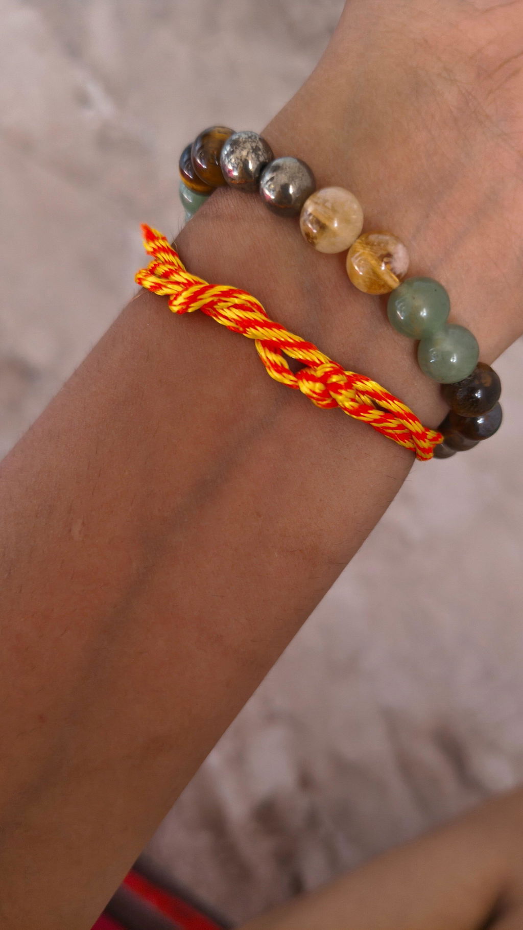 Dhanlabh Band with Pyrite, Tiger Eye, Citrine, Aventurine, Sphatik & Jade Beads