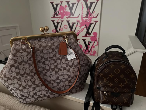 Large Oversized Lock Frame Crystal Jacquard Shoulder Bag