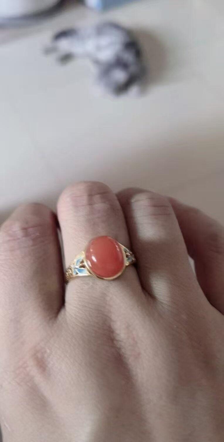 Customer unboxing Nanhong Agate Ring - 5 star review