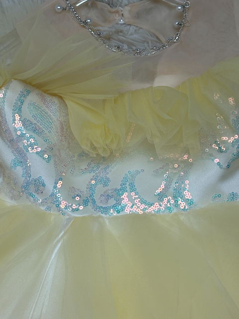 Rainbow Off-Shoulder Ruffled Tiered Tulle Flower Girl Dress D037
