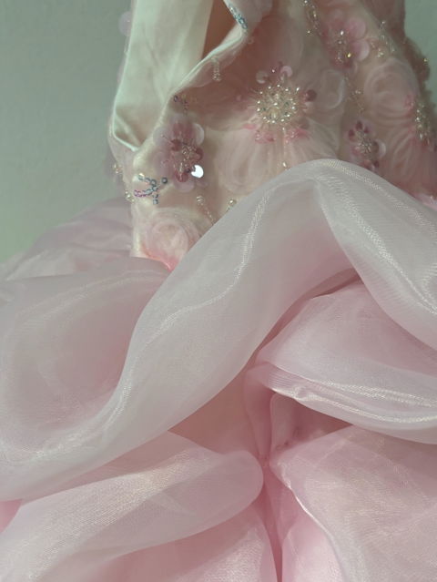 Pink Girl Dress Flowers Kids Princess Birthday Party Pageant Gown J595