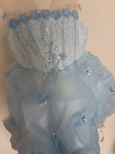 Sky Blue Flower Girl Dress for Girls Cloud Puff Skirt Party Dress for Party J902