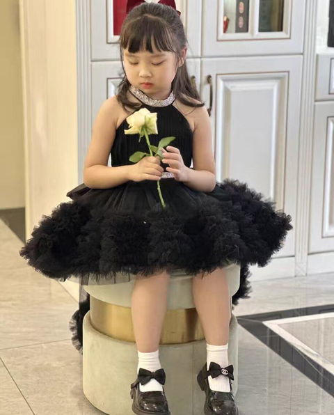 White Tulle Girl Birthday Holiday Party Dress J342