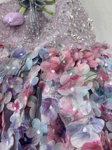 Purple Flower Girl Dress for Girls Ombre Sequin Tulle Party Dress for Party D285B