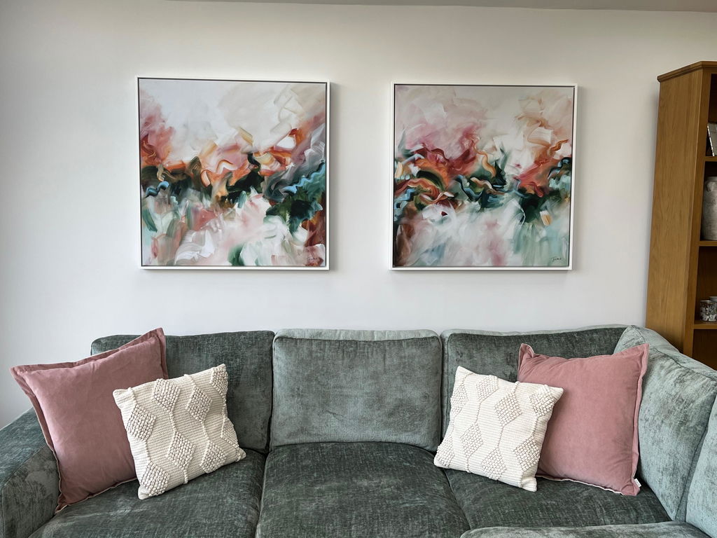 Whispers in the Forest (Pair) - Framed Diptych Canvas Print