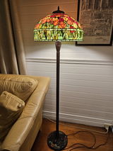 Museum Quality@Gorgeous Huge 20" Red Tulip Flower Tiffany Floor Lamp