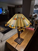 Large Mission Style Inglenook Tiffany Table Lamp