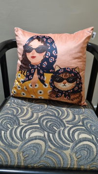 Cat Lady – Premium Suede Cushion Cover (16x16)