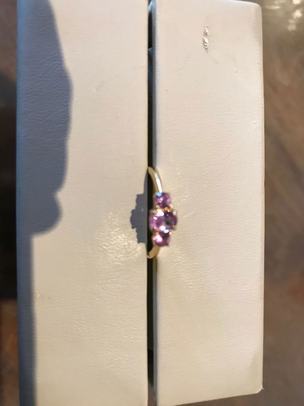 Boble Pink Sapphire Oval Three-Stone Ring in Gold