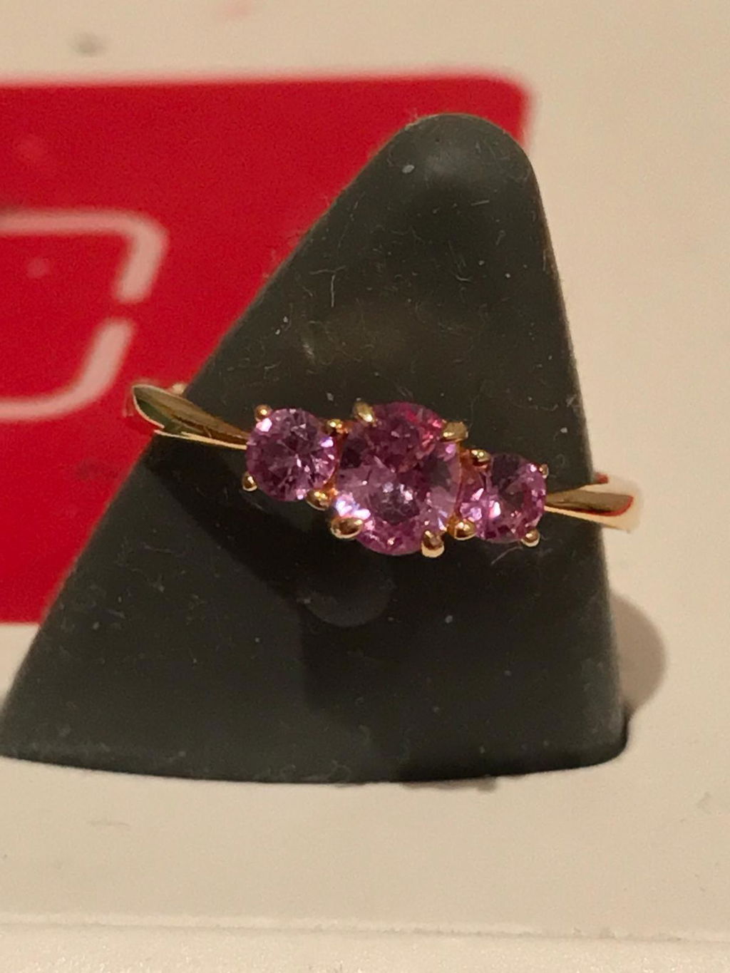 Boble Purple Sapphire Oval Three-Stone Ring in Gold