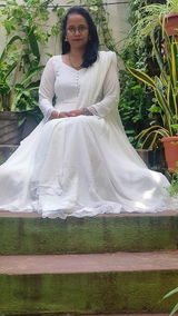 Off White Chiffon Anarkali