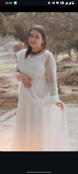 Off White Chiffon Anarkali