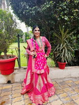 Lakshmi Beaded Maang Tikka - Green Bead