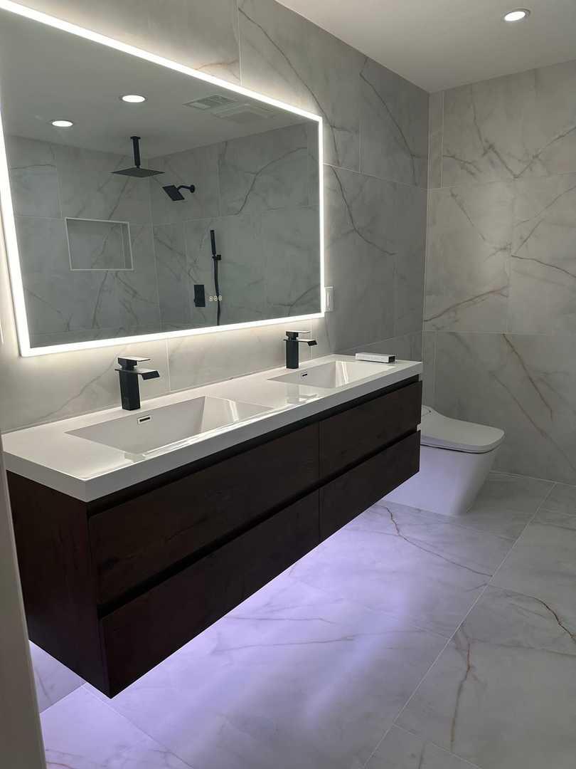 Bohemia Lina 72" Wall Mounted Bathroom Vanity with Reinforced Acrylic Integrated Sink Top