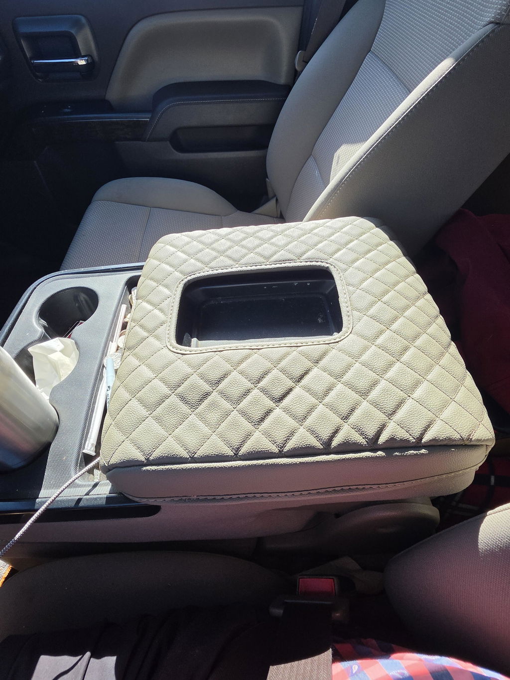 Center Console Armrest Cover for Jump Seat 2014-2018 Chevy Silverado 1500 2500 3500,2014-2018 GMC Sierra 1500 2500 3500