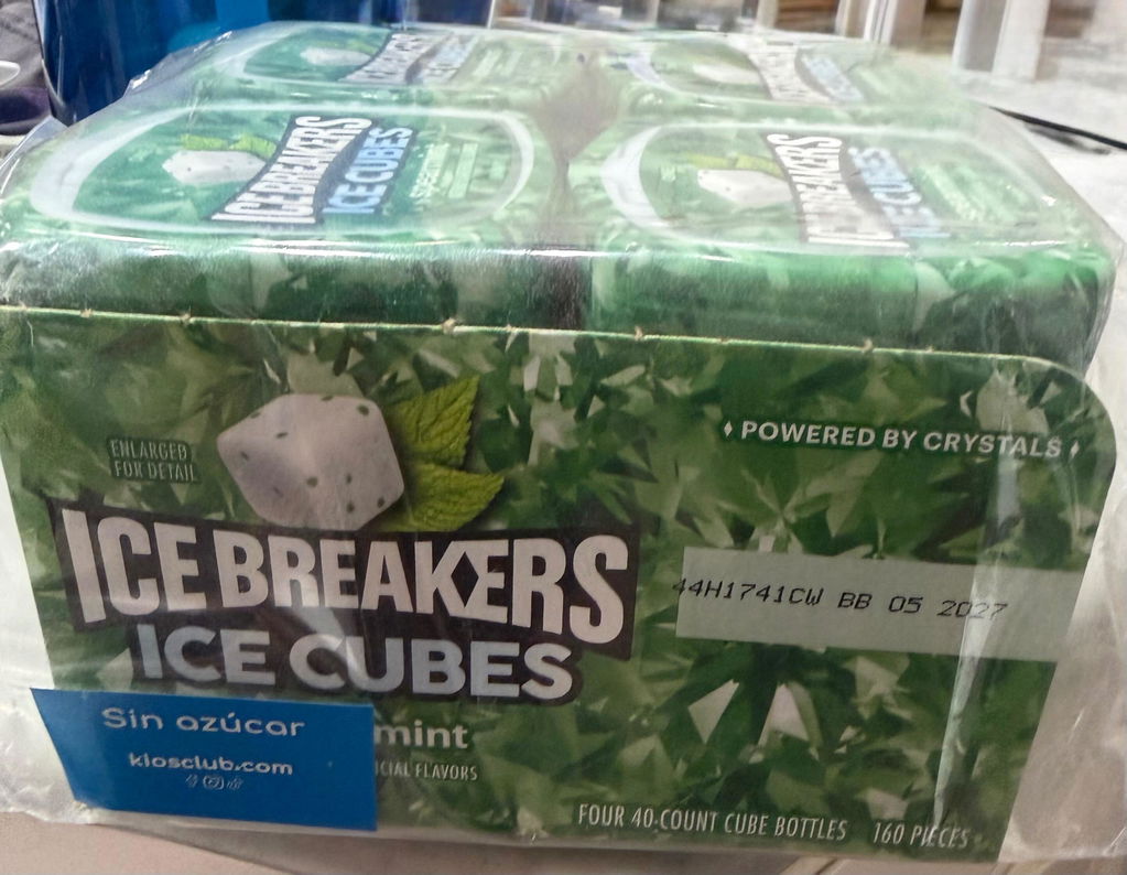 Chicles Ice Cubes sin Azúcar Hierbabuena Ice Breakers 4 un x 92 g