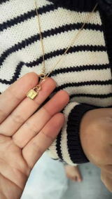Unlock 18K Lock Personalized Gold Pendant